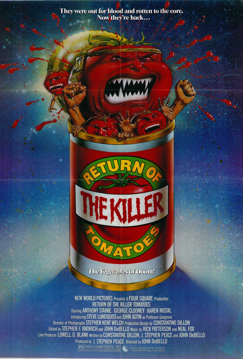 return of the killer tomatoes 1988 one sheet poster folded