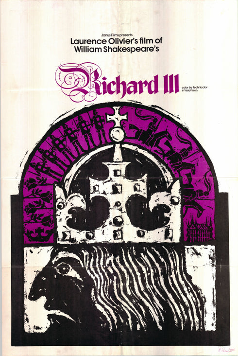 richard iii 1955R one sheet poster folded