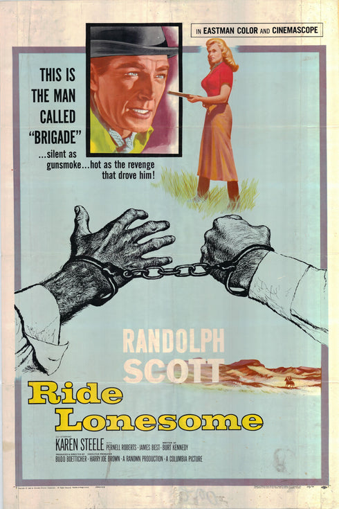 ride lonesome 1959 one sheet poster folded