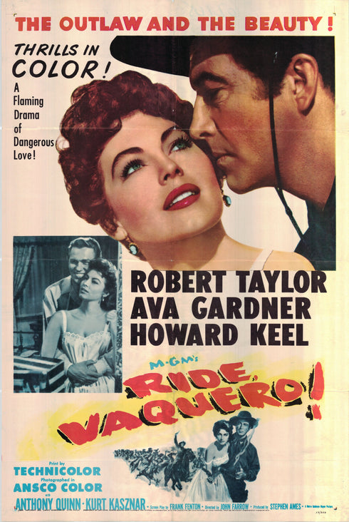 ride vaquero 1953 one sheet poster folded