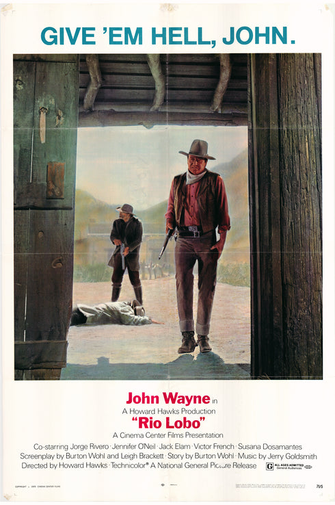 rio lobo 1971 one sheet poster folded