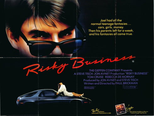risky business 1983 british quad poster folded