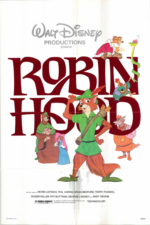 robin hood 1982R one sheet poster folded