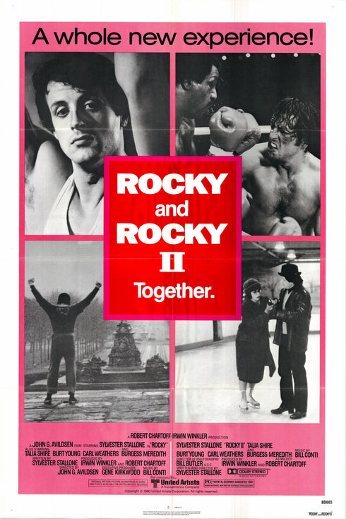 rocky and rocky ii 1980R one sheet poster folded