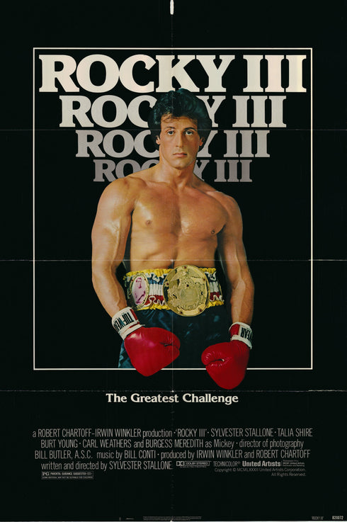rocky iii 1982 one sheet poster folded