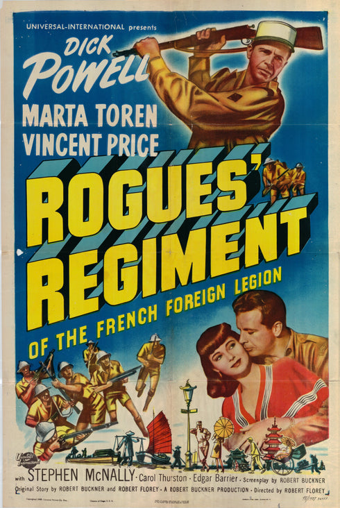 rogues regiment 1948 one sheet poster folded