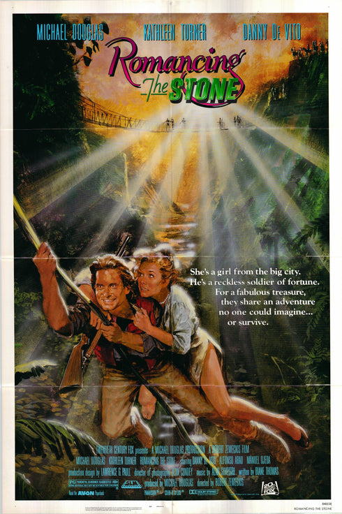 romancing the stone 1984 one sheet poster folded