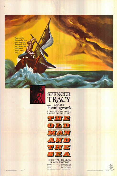 the old man and the sea 1958 one sheet poster folded