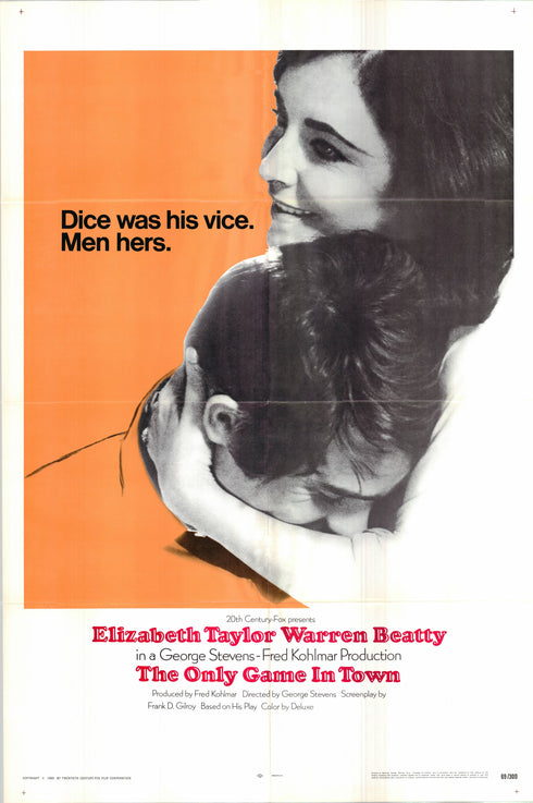 the only game in town 1969 one sheet poster folded