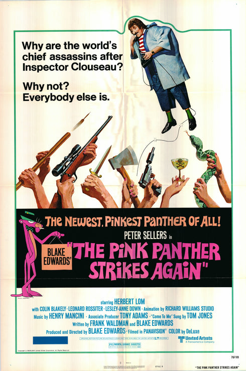 the pink panther strikes again 1976 style b one sheet poster folded