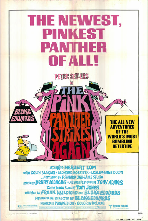 the pink panther strikes again 1976 style a one sheet poster folded