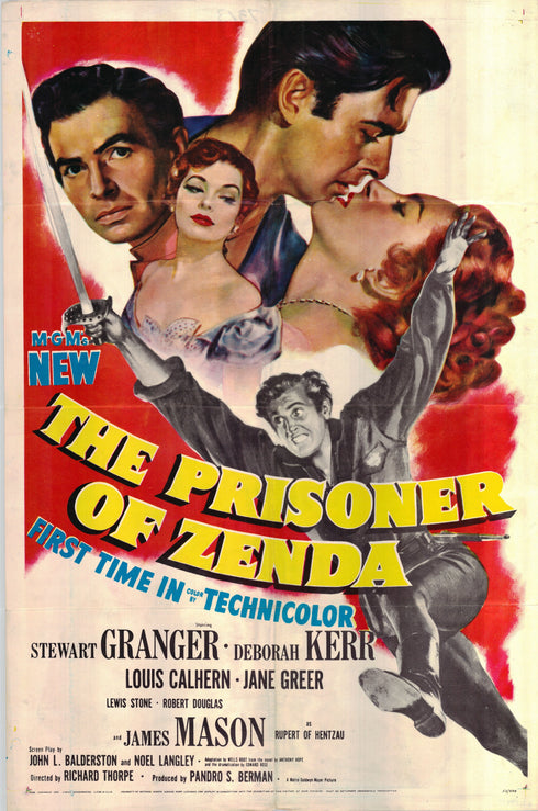 the prisoner of zenda 1952 one sheet poster folded