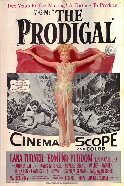 the prodigal 1955 one sheet poster folded