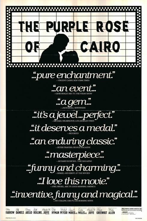 the purple rose of cairo 1985 one sheet poster folded