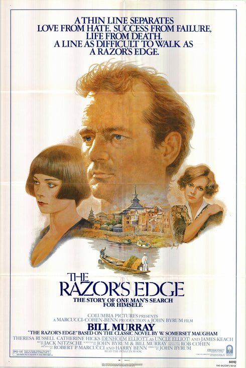the razor's edge 1984 one sheet poster folded