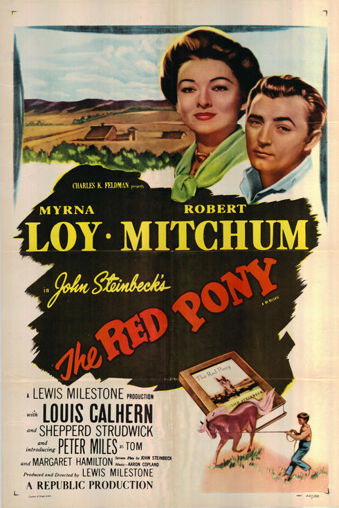 the red pony 1957R one sheet poster folded