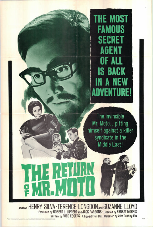 The Return of Mr. Motto 1965 one sheet poster folded