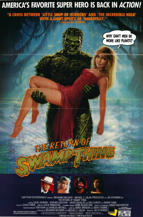 the return of swamp thing 1989 one sheet poster folded