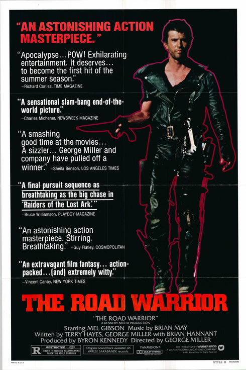 the road warrior 1982 style b one sheet poster folded