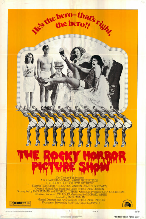 the rocky horror picture show 1975 style b one sheet poster folded