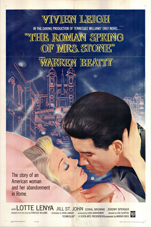 the roman spring of mrs. stone 1962 one sheet poster, folded
