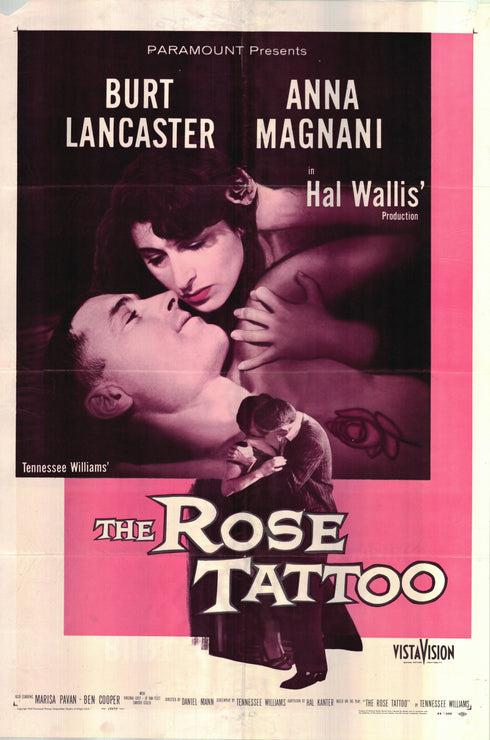 the rose tattoo 1955 one sheet poster folded