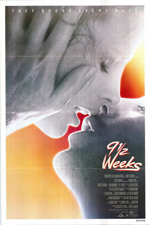 9 1/2 weeks 1986 international one sheet poster folded
