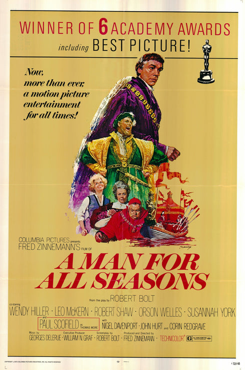 a man for all seasons 1972R one sheet poster folded