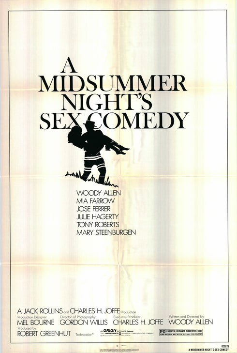 a midsummer night's sex comedy 1982 one sheet poster folded