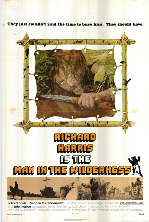 man in the wilderness 1971 one sheet poster folded