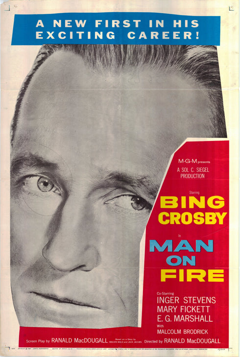 man on fire 1957 one sheet poster folded