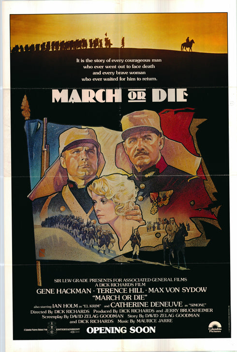 march or die 1977 advance one sheet poster folded
