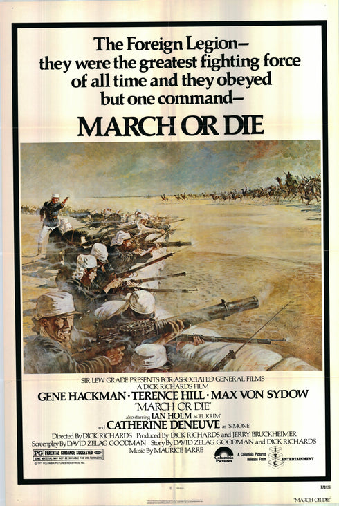march or die 1977 one sheet poster folded