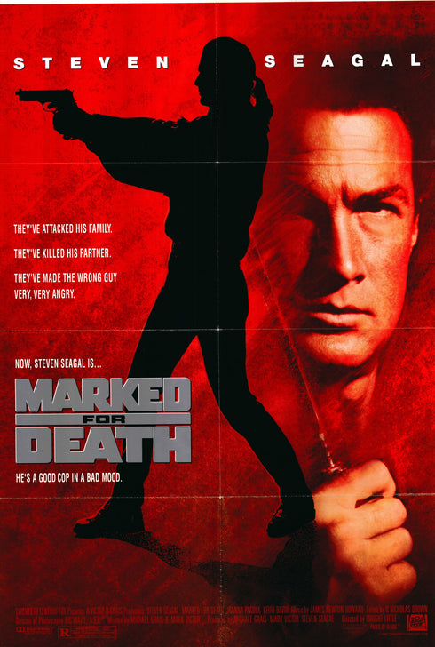marked for death 1990 one sheet poster folded