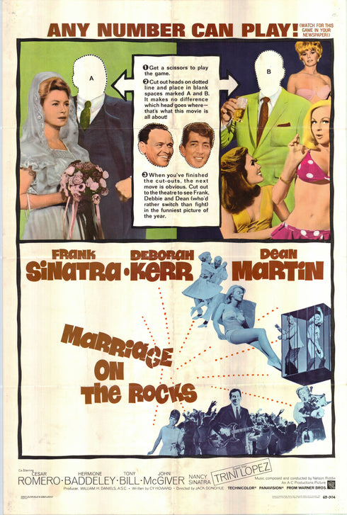 marriage on the rocks 1965 one sheet poster folded