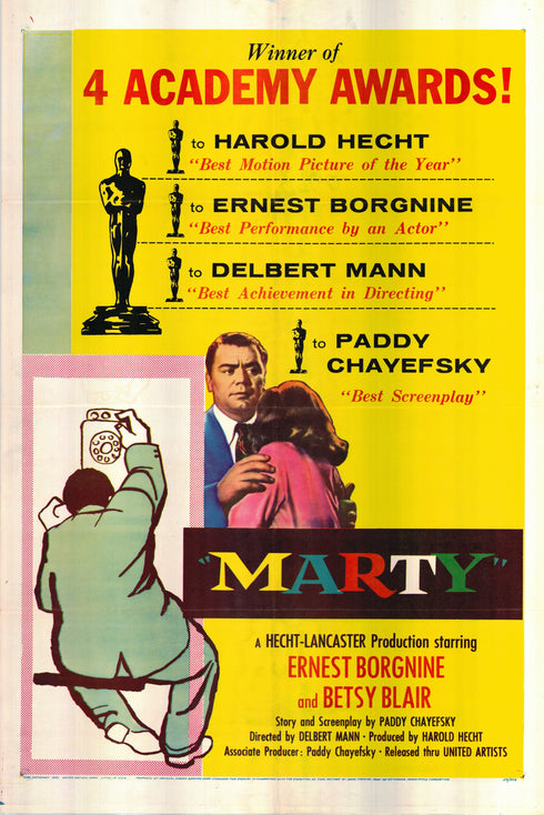 marty 1955 academy award one sheet poster folded