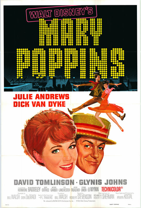 mary poppins 1972R style a one sheet poster folded