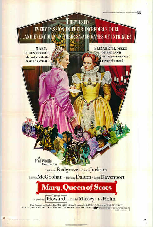 mary, queen of scots 1972 one sheet poster folded