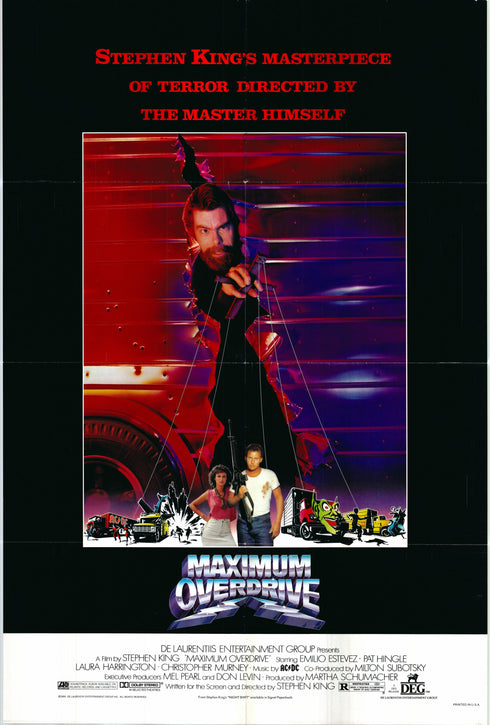 maximum overdrive 1986 one sheet poster folded