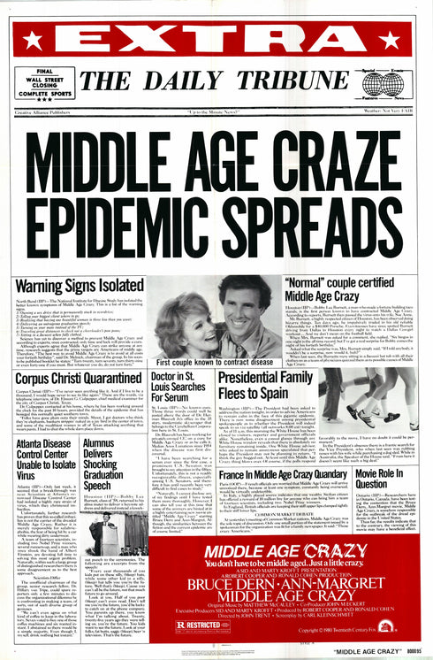 middle age crazy 1980 style a one sheet poster folded