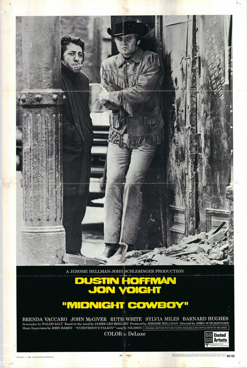 midnight cowboy 1980R one sheet poster folded