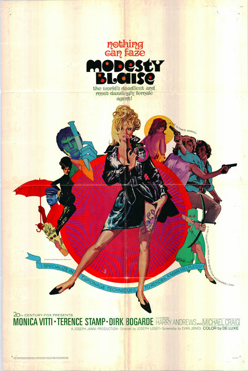 modesty blaise 1966 one sheet poster folded