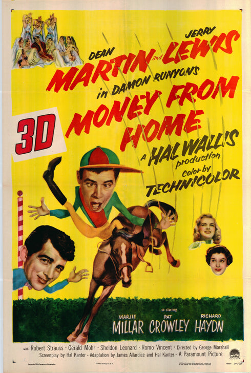 money from home 1954 one sheet poster folded
