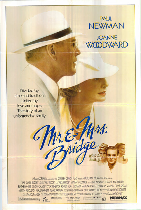 mr. & mrs. bridge 1990 one sheet poster folded