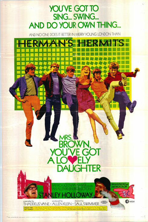 mrs. brown you've got a lovely daughter 1968 style b one sheet poster folded