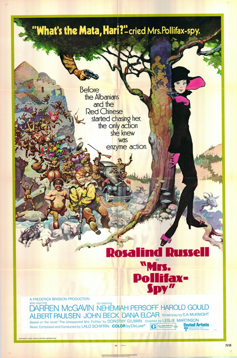 mrs. pollifax spy 1971 one sheet poster folded