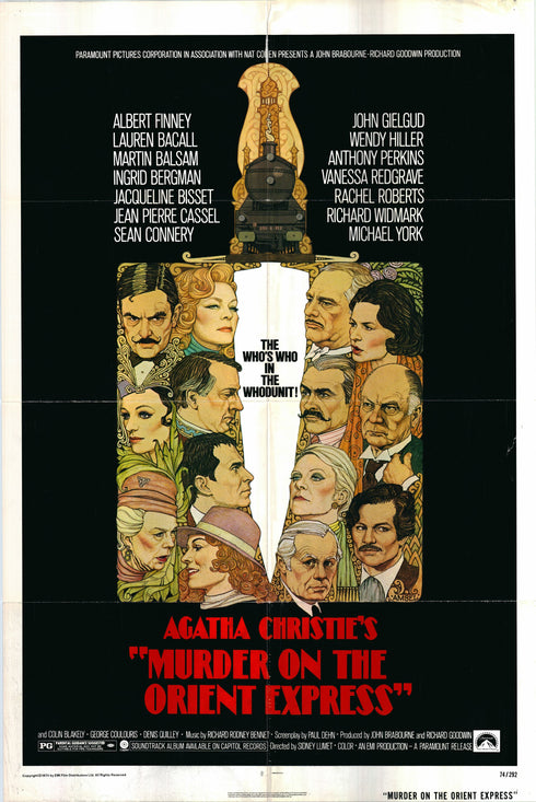 murder on the orient express 1974 one sheet poster folded