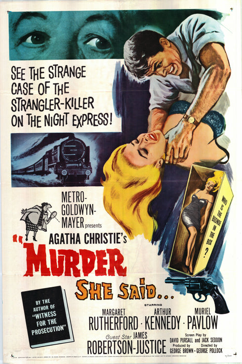 murder she said 1961 one sheet poster folded