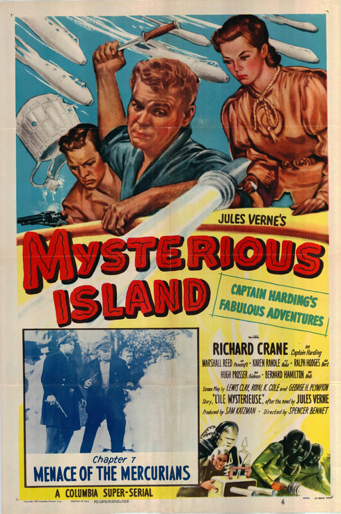 mysterious island 1951R one sheet poster folded