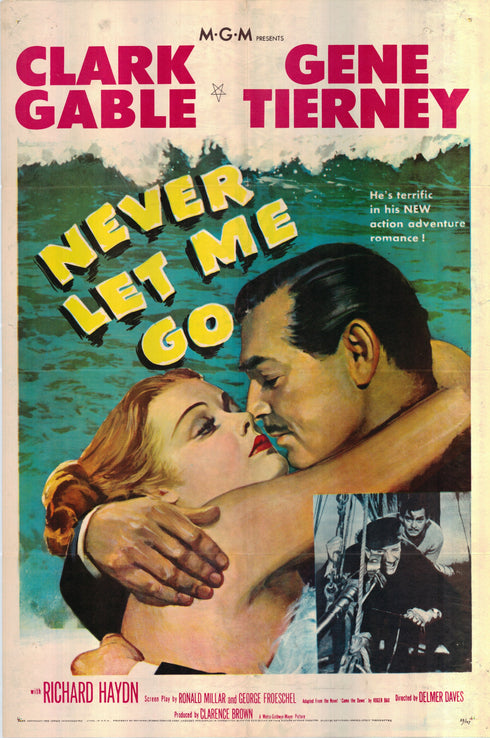 never let me go 1953 one sheet poster folded